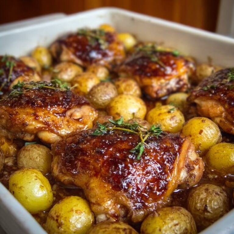 One Pan Honey Garlic Chicken with Potatoes Recipe