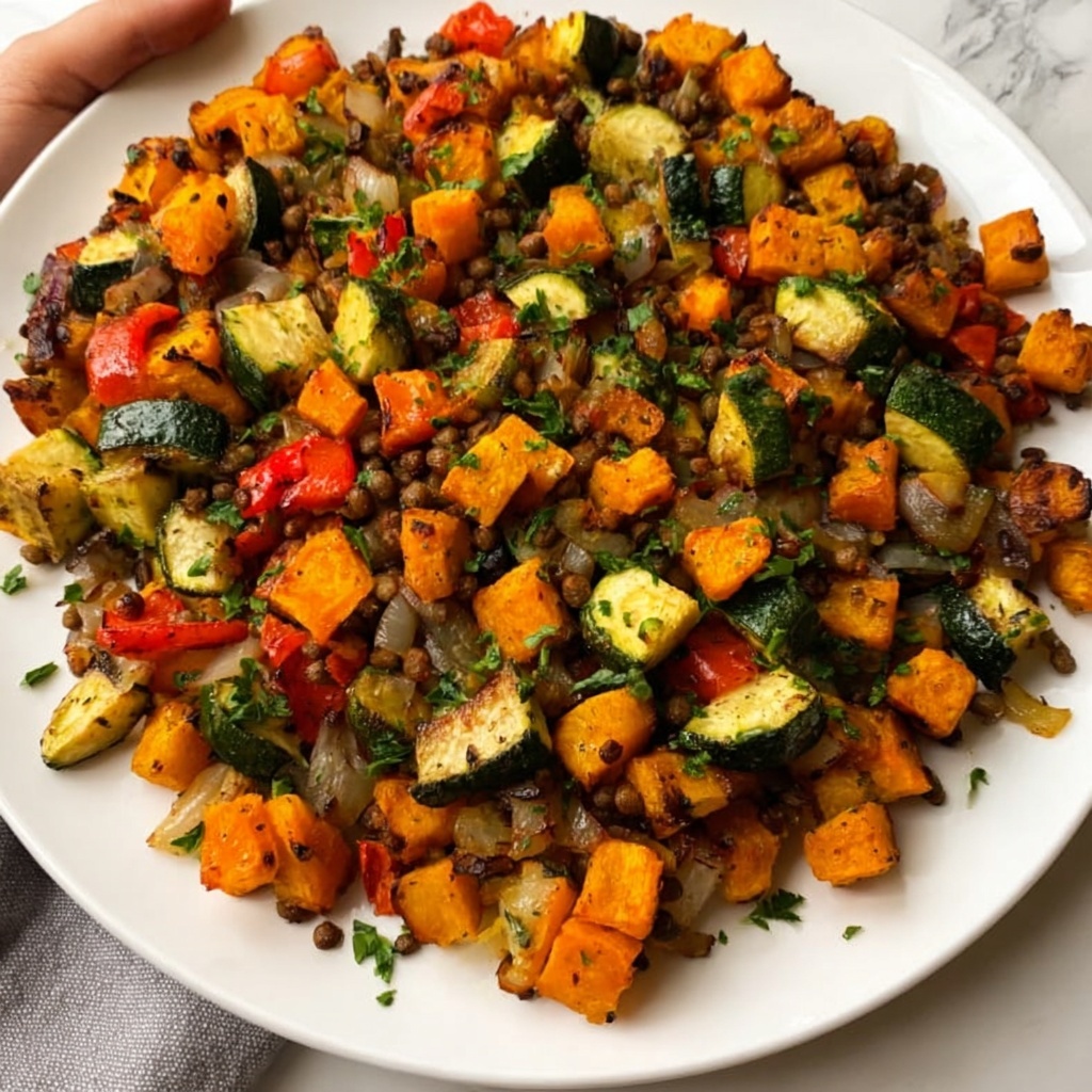 Gluten-Free Breakfast Hash with Sweet Potatoes, Bell Peppers, and Zucchini Recipe - Recipe Image