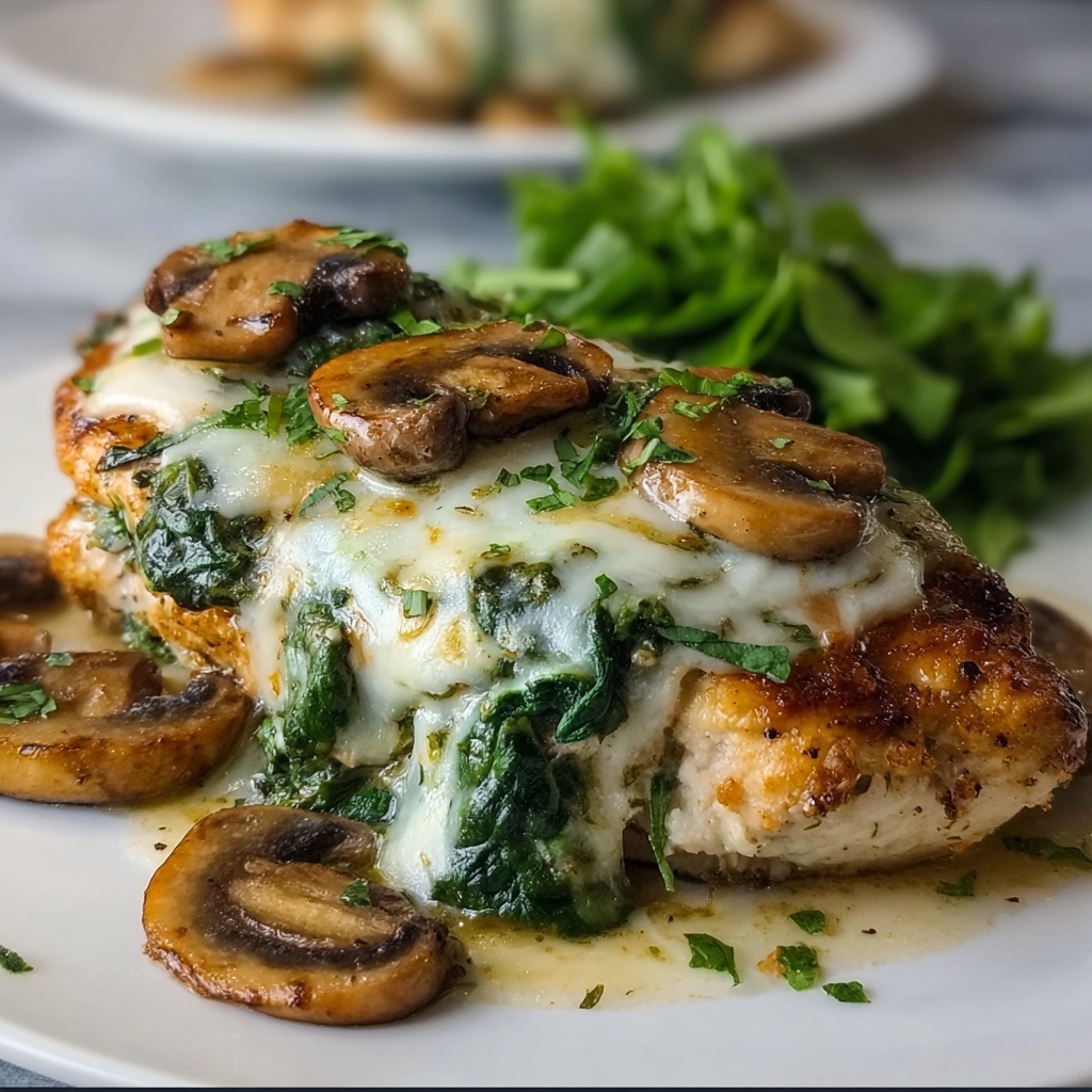 Spinach and Mushroom Smothered Chicken: 5 Comforting Steps Recipe - Recipe Image