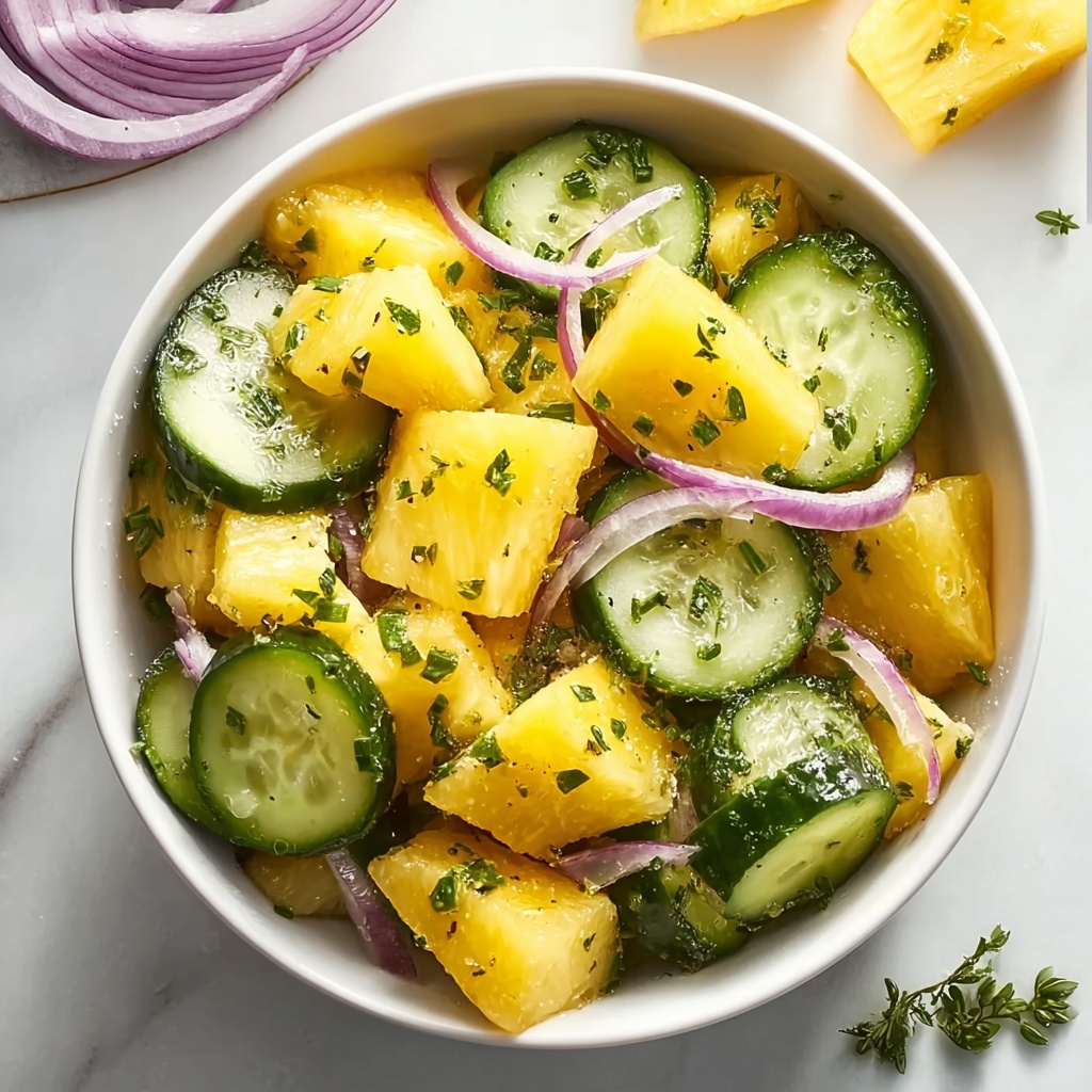 Zesty Pineapple Cucumber Salad for Refreshing Summer Bliss Recipe - Recipe Image