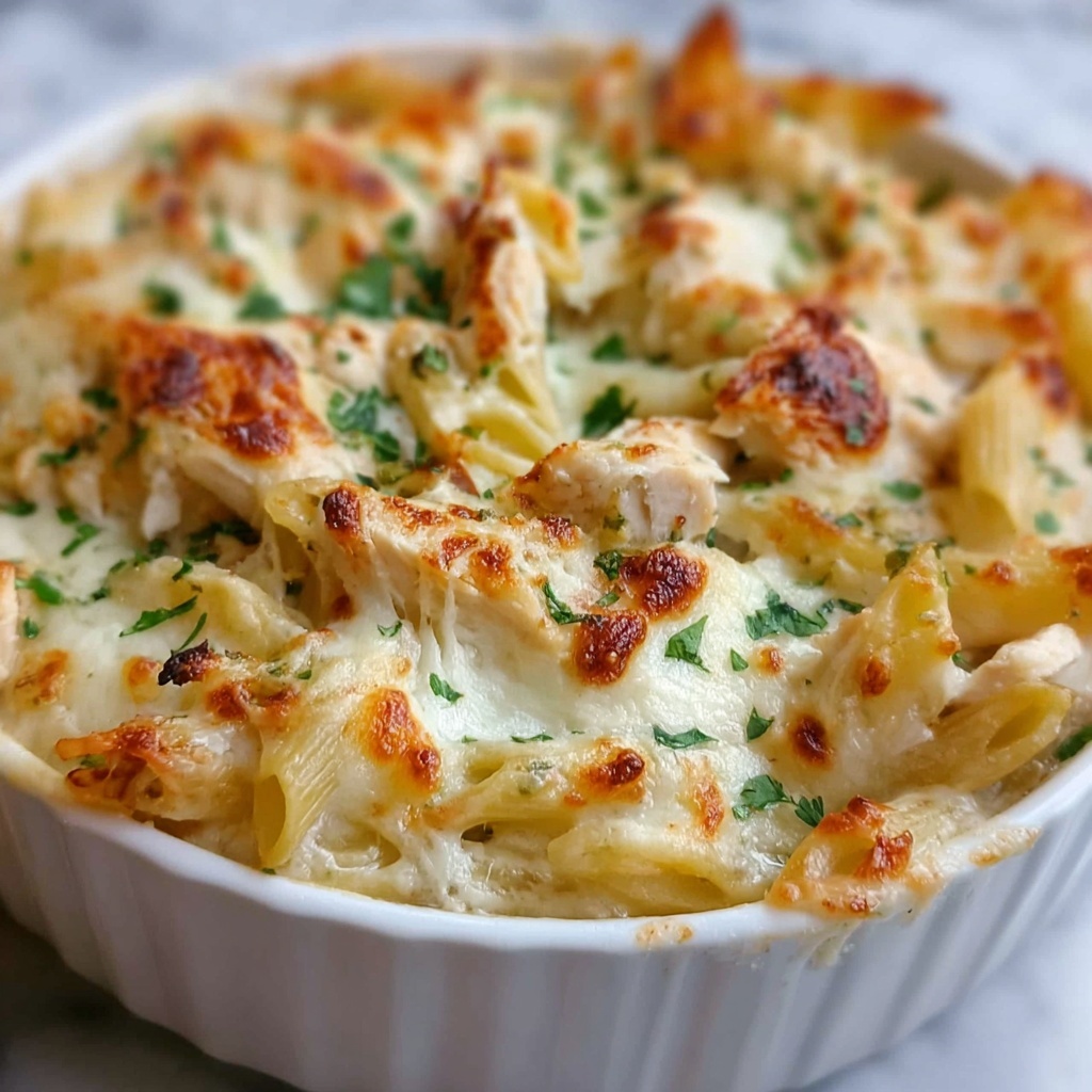 Garlic Parmesan Chicken Pasta Bake Recipe - Recipe Image