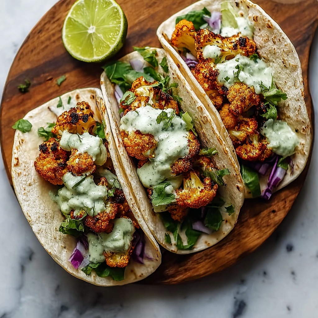 Cauliflower Tacos with Cilantro Lime Crema Recipe - Recipe Image