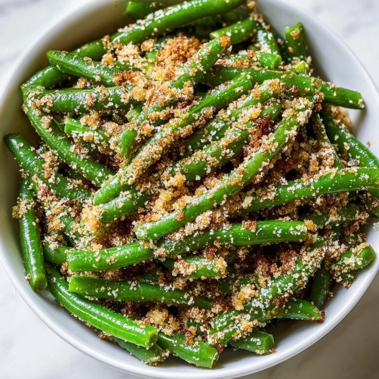 Italian Green Beans with Garlic and Parmesan Breadcrumb Topping Recipe