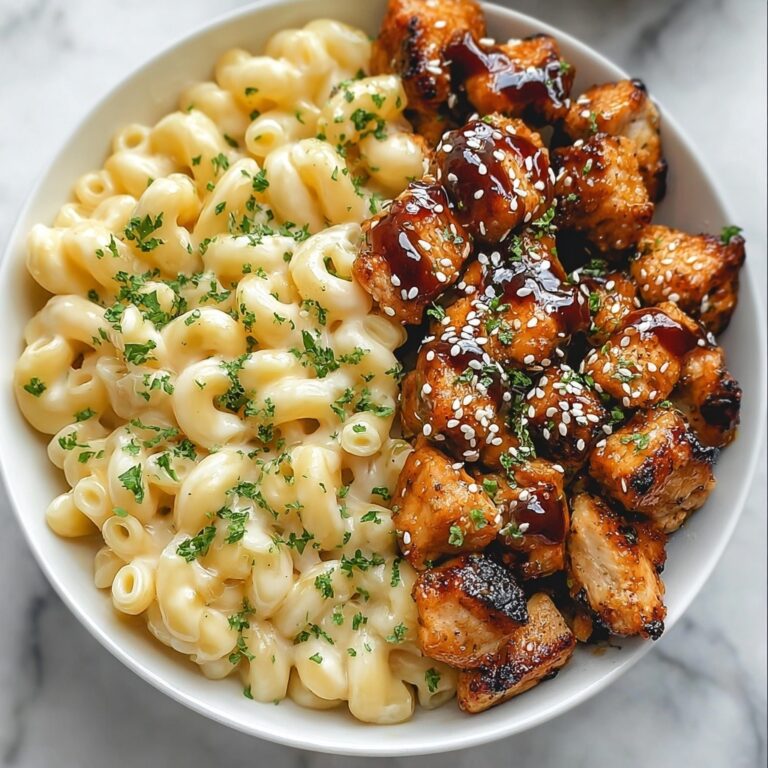 Easy Honey Garlic Chicken with Creamy High-Protein Mac and Cheese Recipe