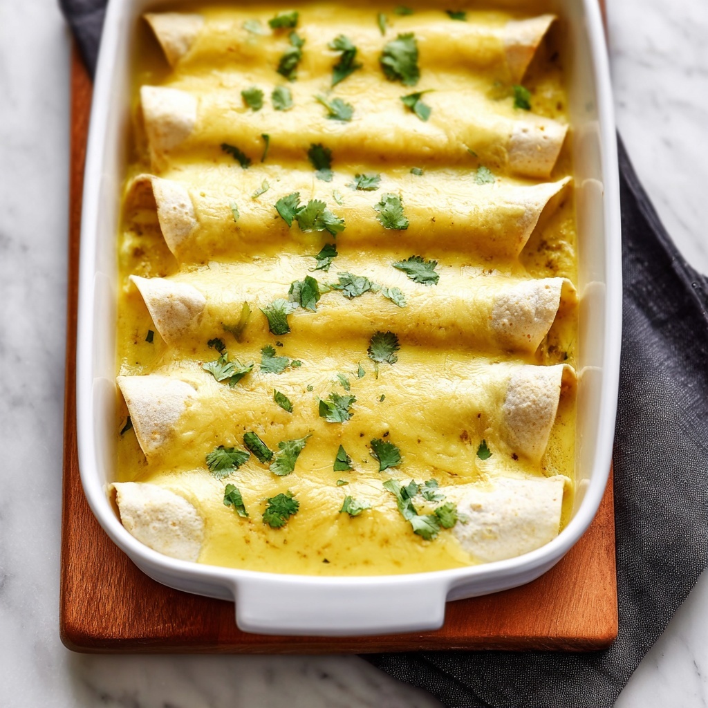 Green Chile and Pepper Jack Cheese Chicken Enchiladas Recipe - Recipe Image