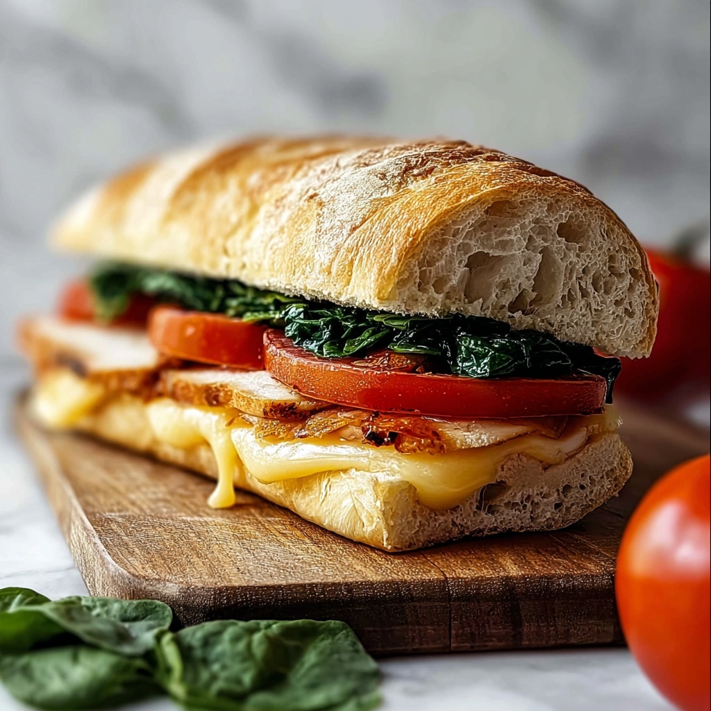 Gourmet Ciabatta Sandwich with Grilled Chicken, Fresh Mozzarella, Roasted Red Peppers, and Balsamic Glaze Recipe - Recipe Image