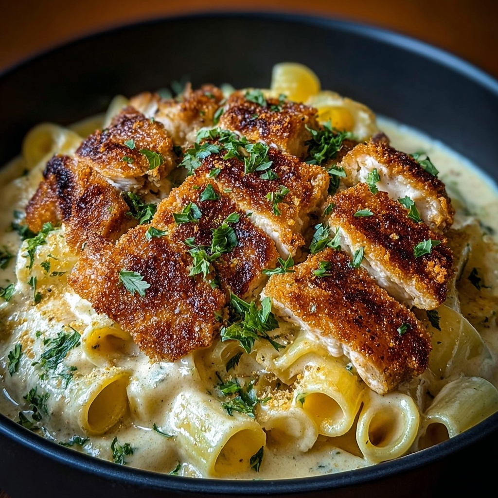 Creamy Parmesan Chicken Rigatoni Recipe - Recipe Image