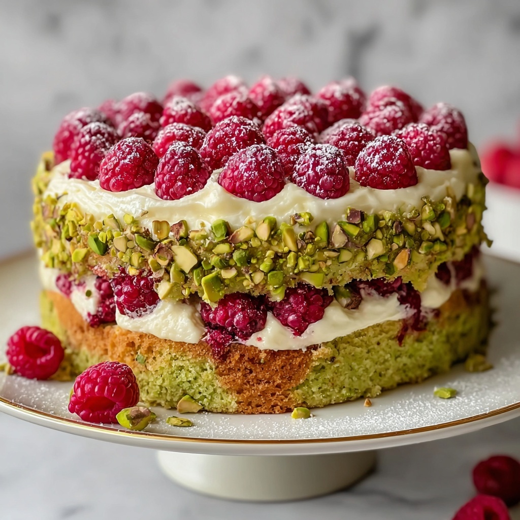 Heavenly Pistachio Raspberry Dream Cake Recipe - Recipe Image
