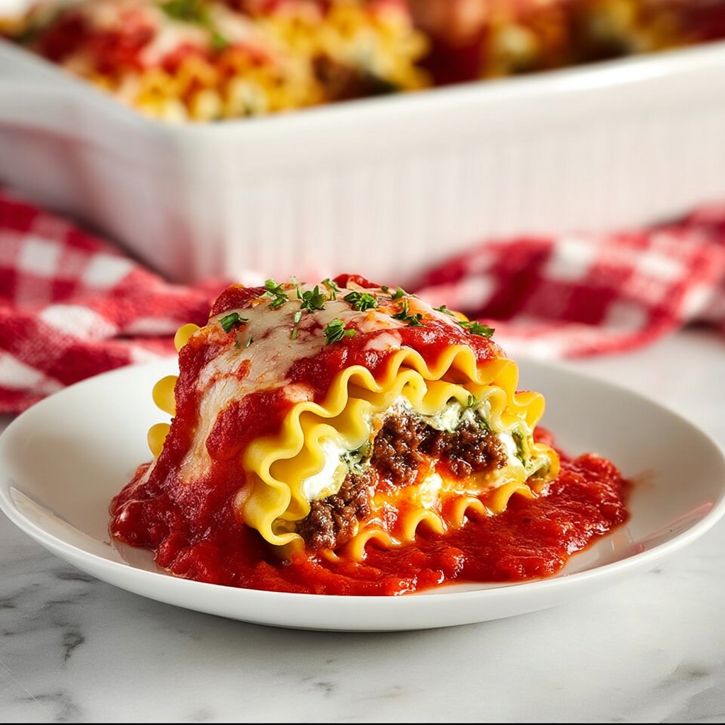 Cheesy Lasagna Roll Ups Recipe - Recipe Image