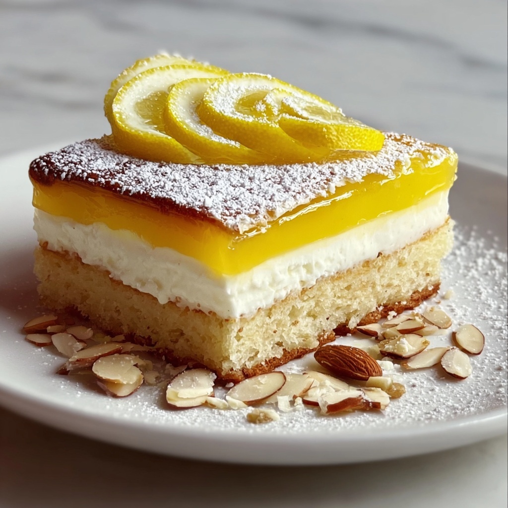 Flourless Ricotta Lemon Almond Cake Slice – Gluten-Free Dessert Recipe - Recipe Image