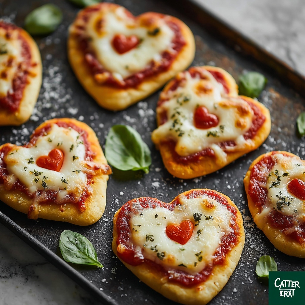 Heart-Shaped Mini Pizzas for a Romantic Dinner at Home Recipe - Recipe Image