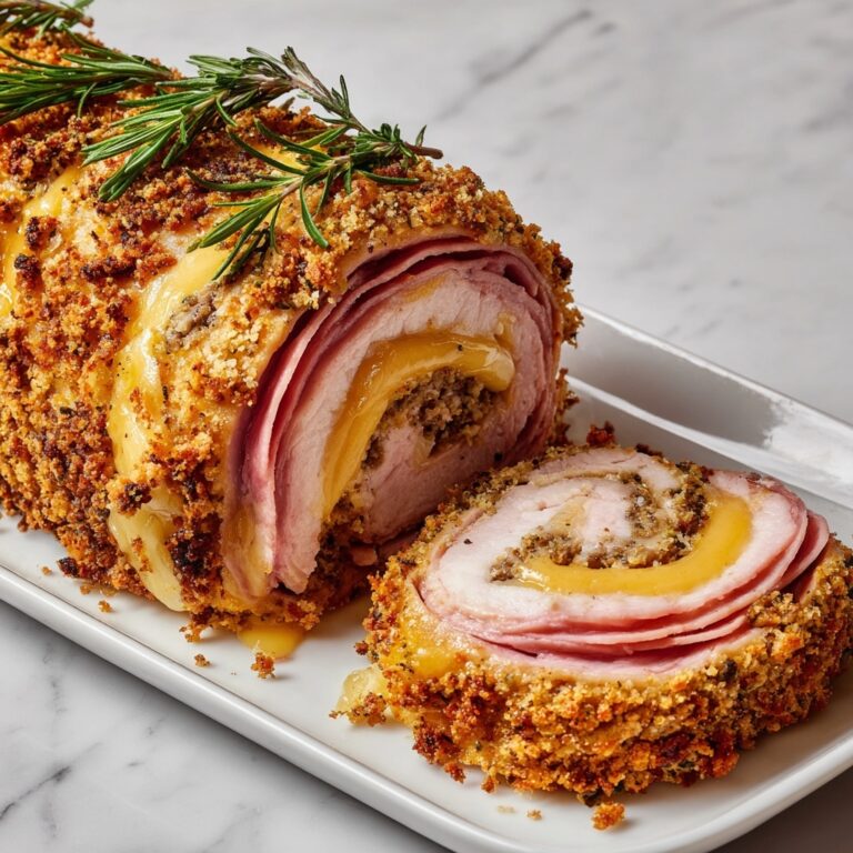 Chicken Cordon Bleu Meatloaf with Dijon Parmesan Sauce Recipe