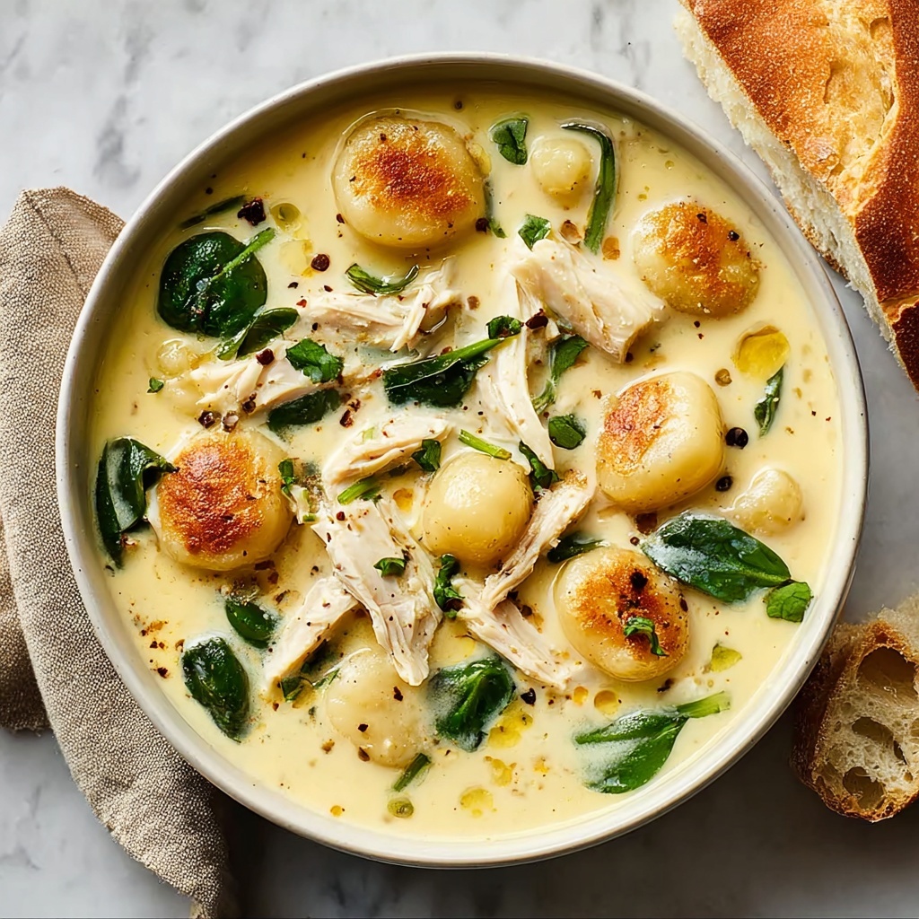 Creamy Chicken Gnocchi Soup with Garlic Recipe - Recipe Image