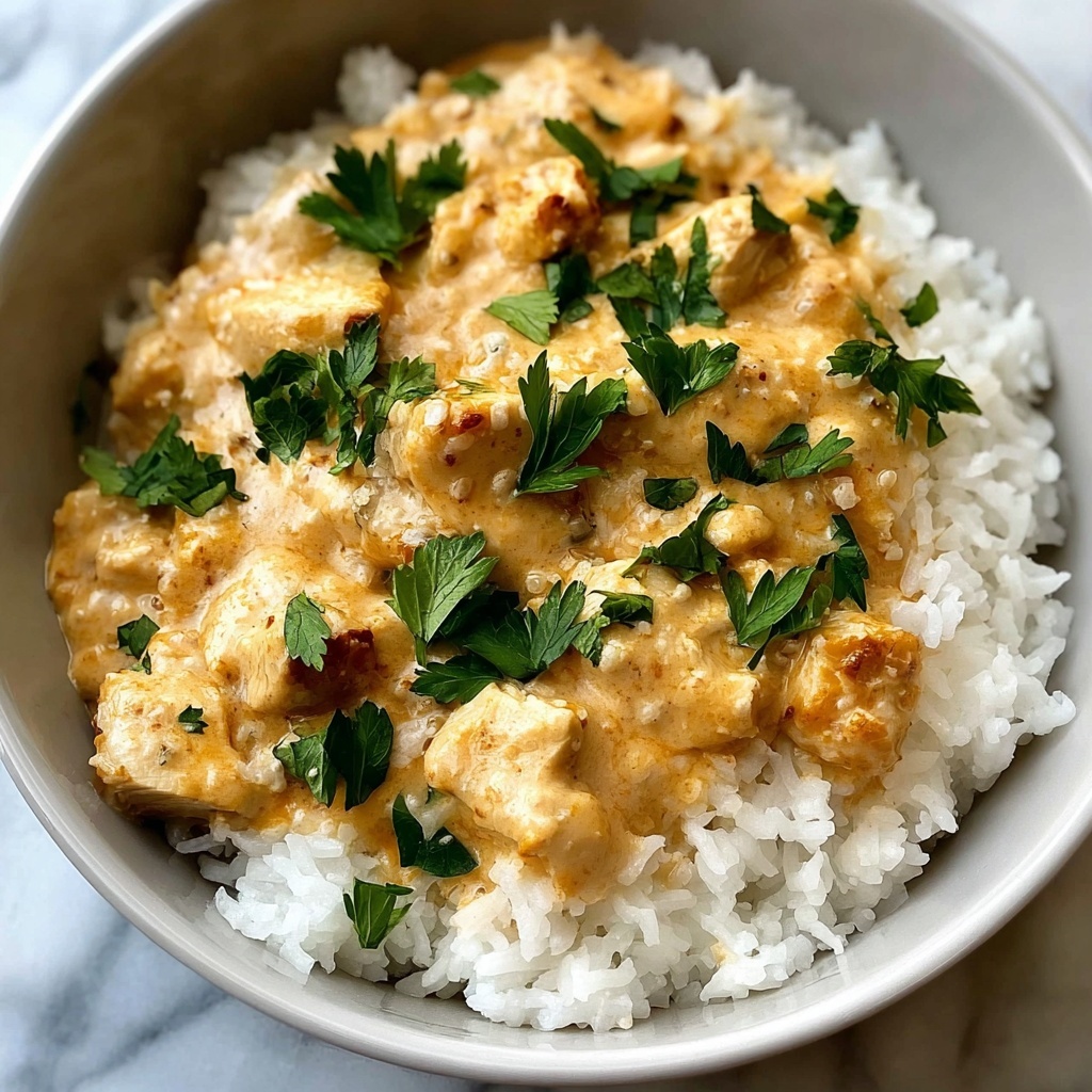 Creamy Smothered Chicken and Rice Recipe - Recipe Image