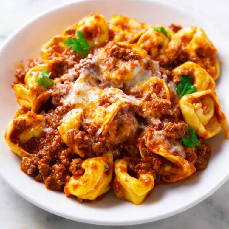 Cheesy Beef Tortellini Enchilada Casserole Recipe