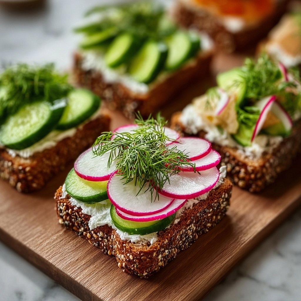 Danish Open-Faced Sandwiches with Pickled Herring Recipe - Recipe Image