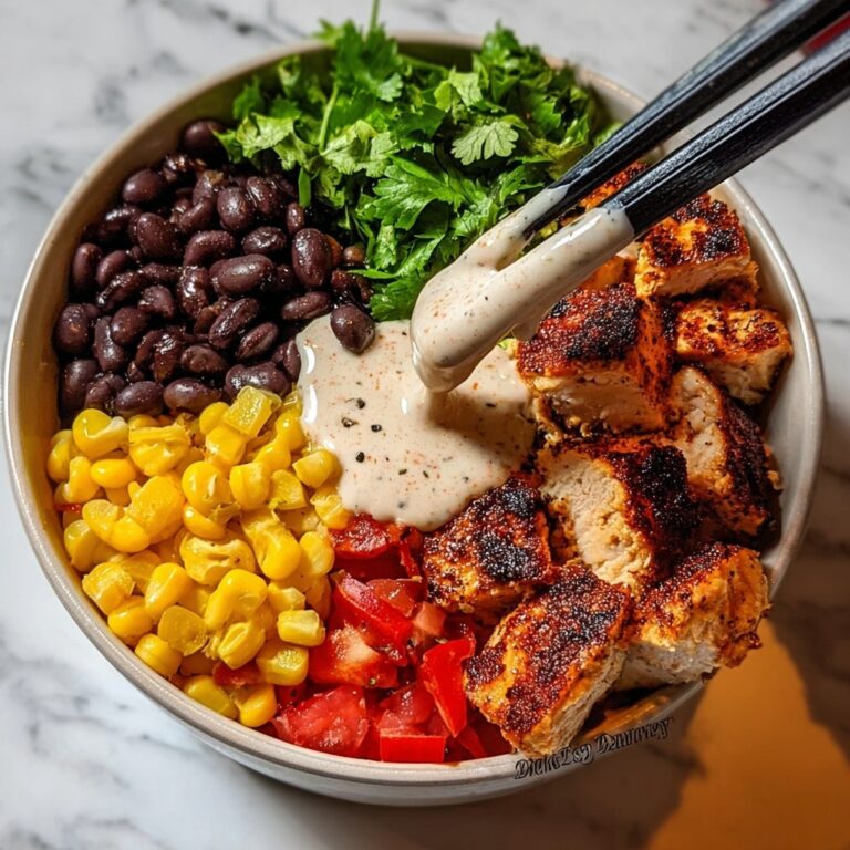 Chipotle Chicken Bowl with Black Beans, Corn, & Creamy Sauce Recipe
