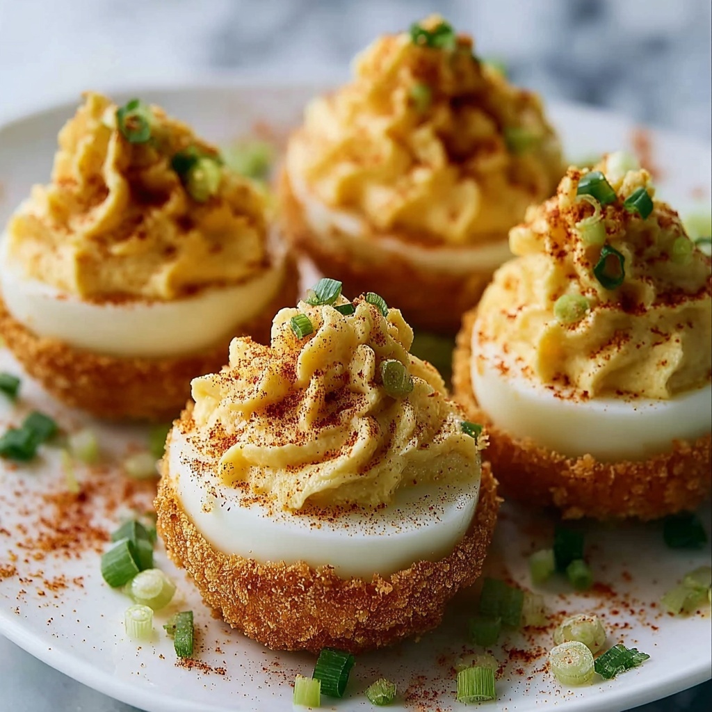 Cajun Style Fried Deviled Eggs Recipe - Recipe Image