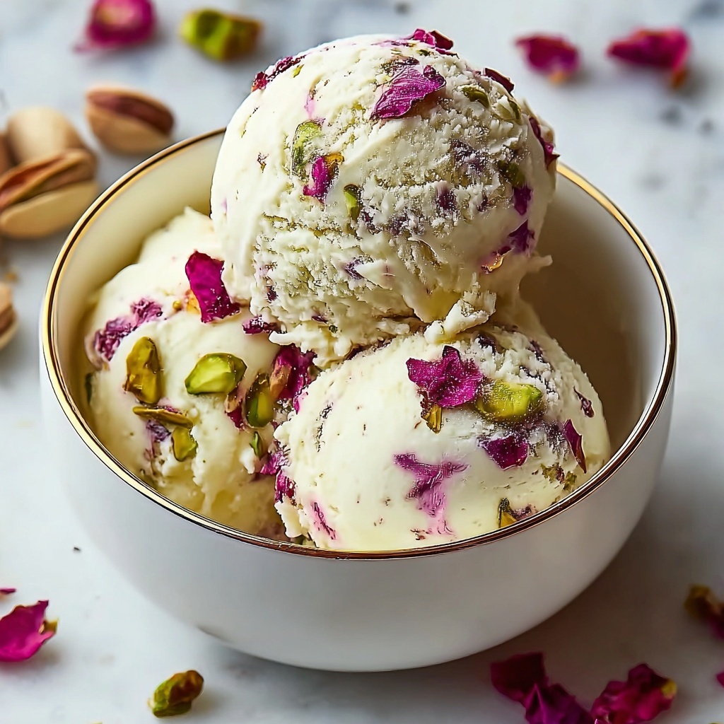 Rose Pistachio No-Churn Ice Cream Recipe - Recipe Image