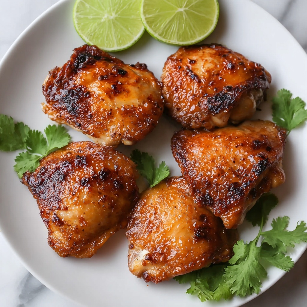 Crispy Air Fryer Chicken Thighs with Zesty Avocado Sauce Recipe - Recipe Image