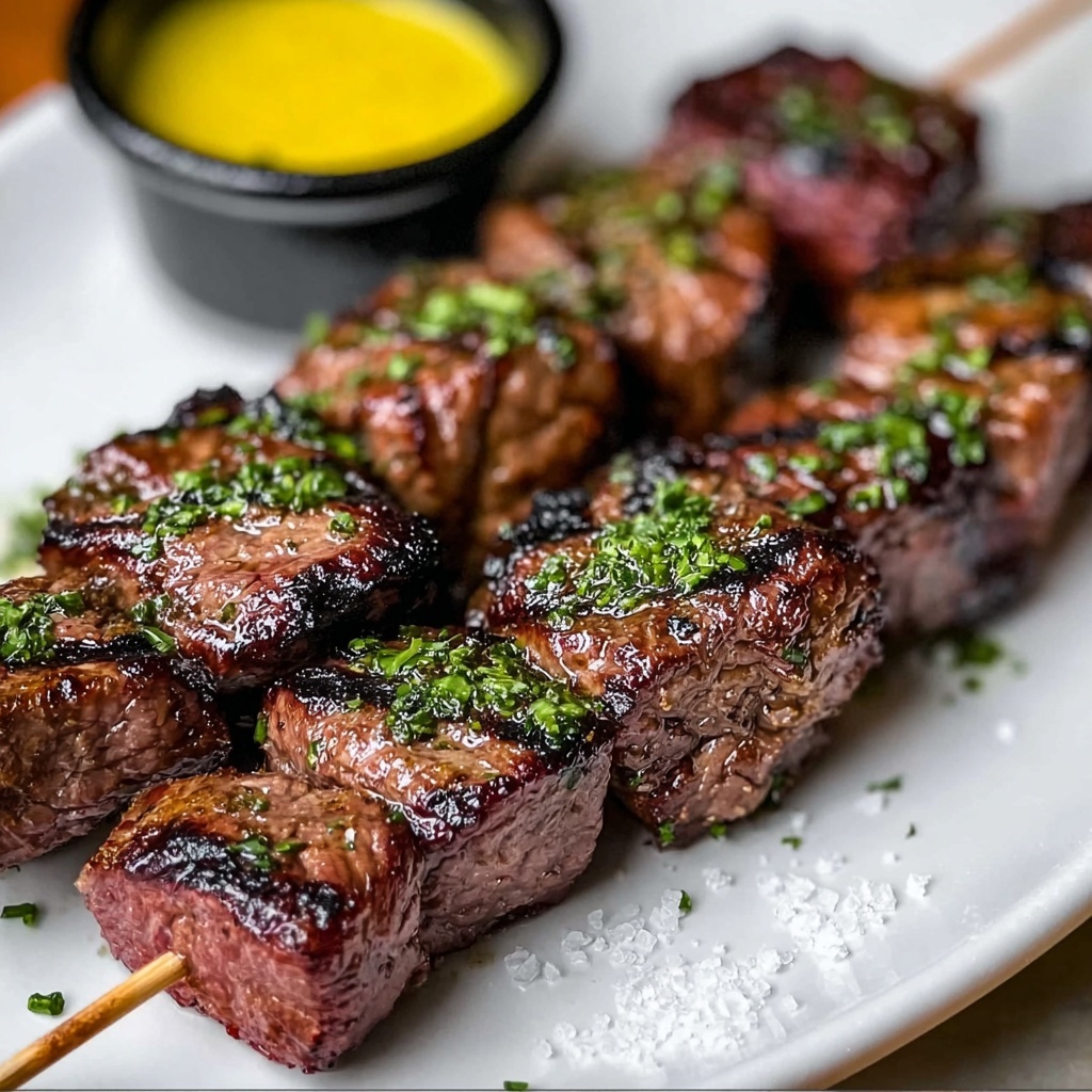 Grilled Beef Skewers Basted in Bone Marrow Fat Recipe - Recipe Image