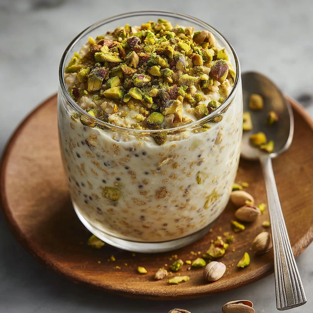Indian Overnight Oats with Cardamom and Pistachios Recipe - Recipe Image