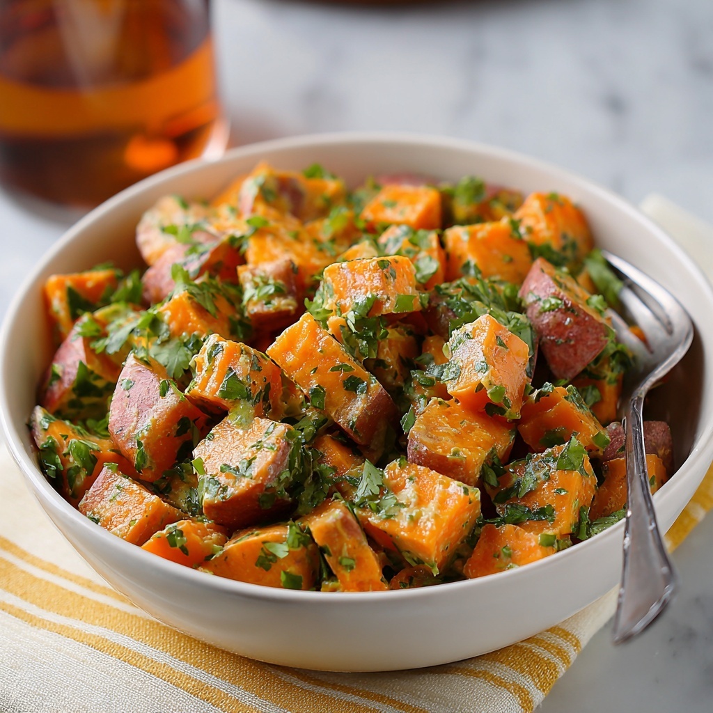 Sweet Potato Salad with Roasted Veggies and Apple Cider Vinaigrette Recipe - Recipe Image