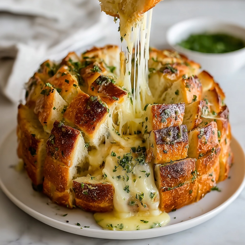 Easy Cheese and Roasted Garlic Pull-Apart Bread Recipe - Recipe Image