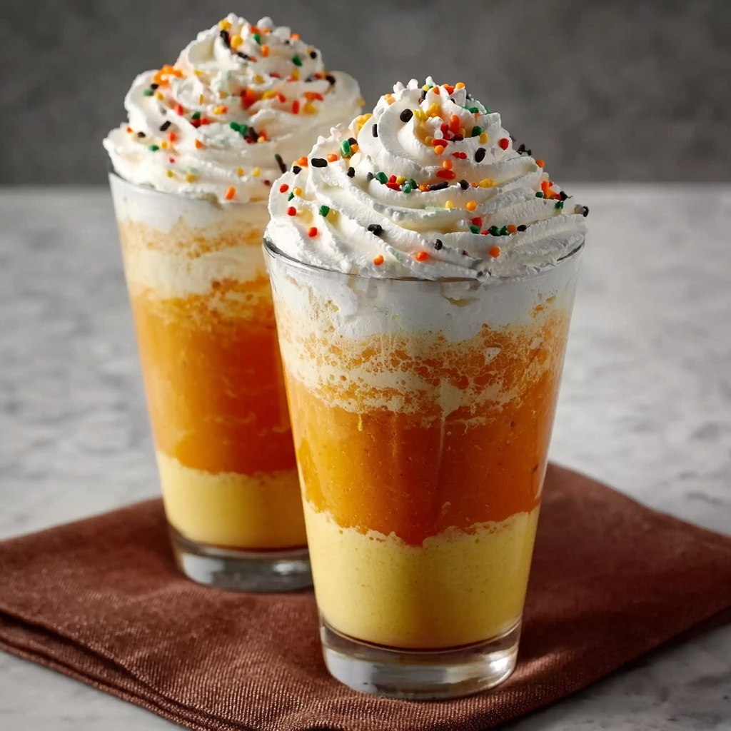 American Candy Corn Milkshake: A Sweet Fall Treat Recipe - Recipe Image