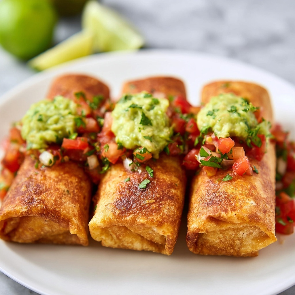 Easy Chicken Chimichangas with Crispy Baking or Frying Recipe - Recipe Image
