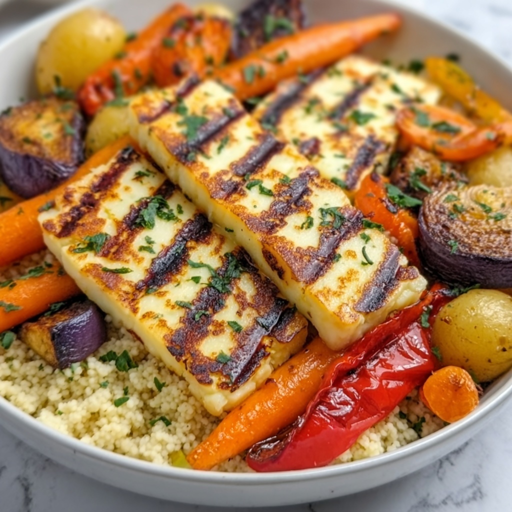 Griddled Vegetables and Halloumi with Couscous Recipe - Recipe Image