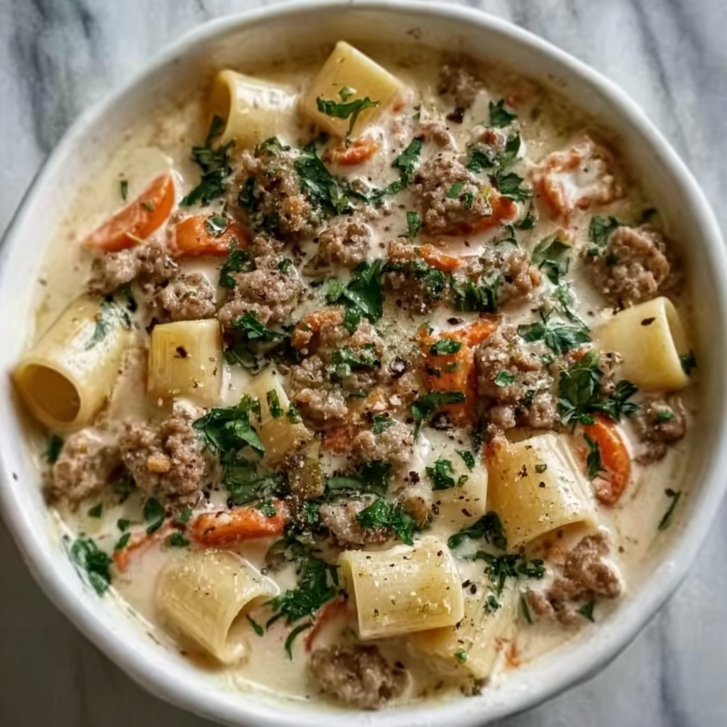 Cozy Ditalini Soup with Creamy Parmesan and Italian Sausage Recipe - Recipe Image