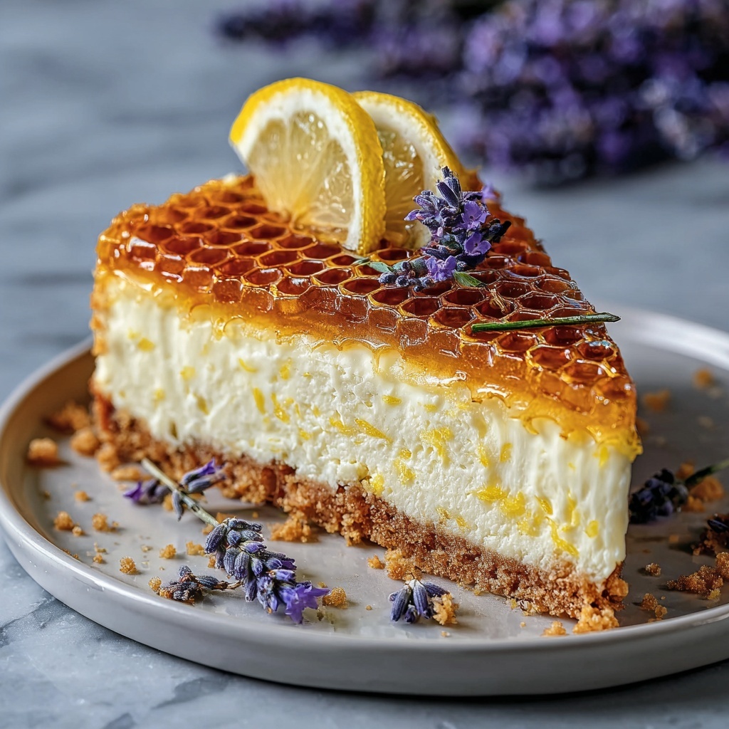 Lemon Lavender Cheesecake with Honeycomb Recipe - Recipe Image