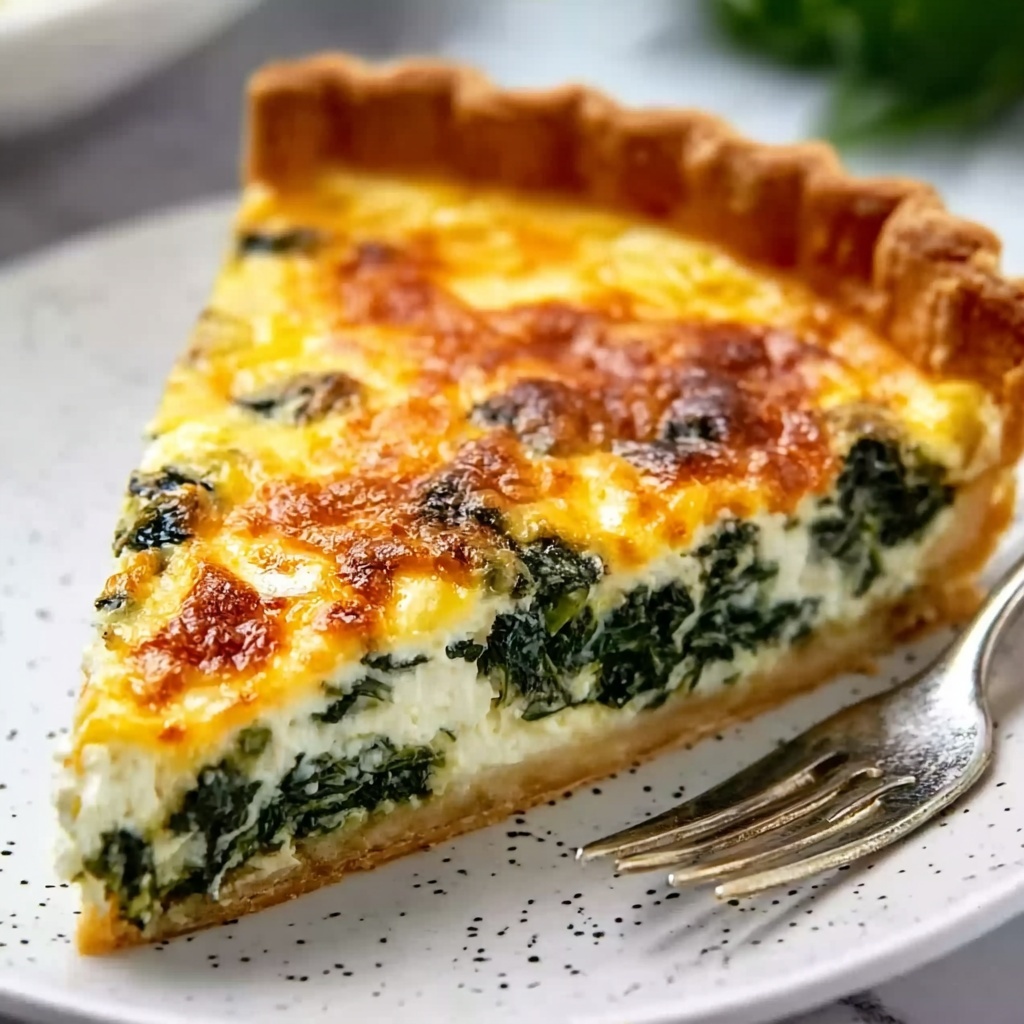Spinach Feta and Mozzarella Quiche Recipe - Recipe Image