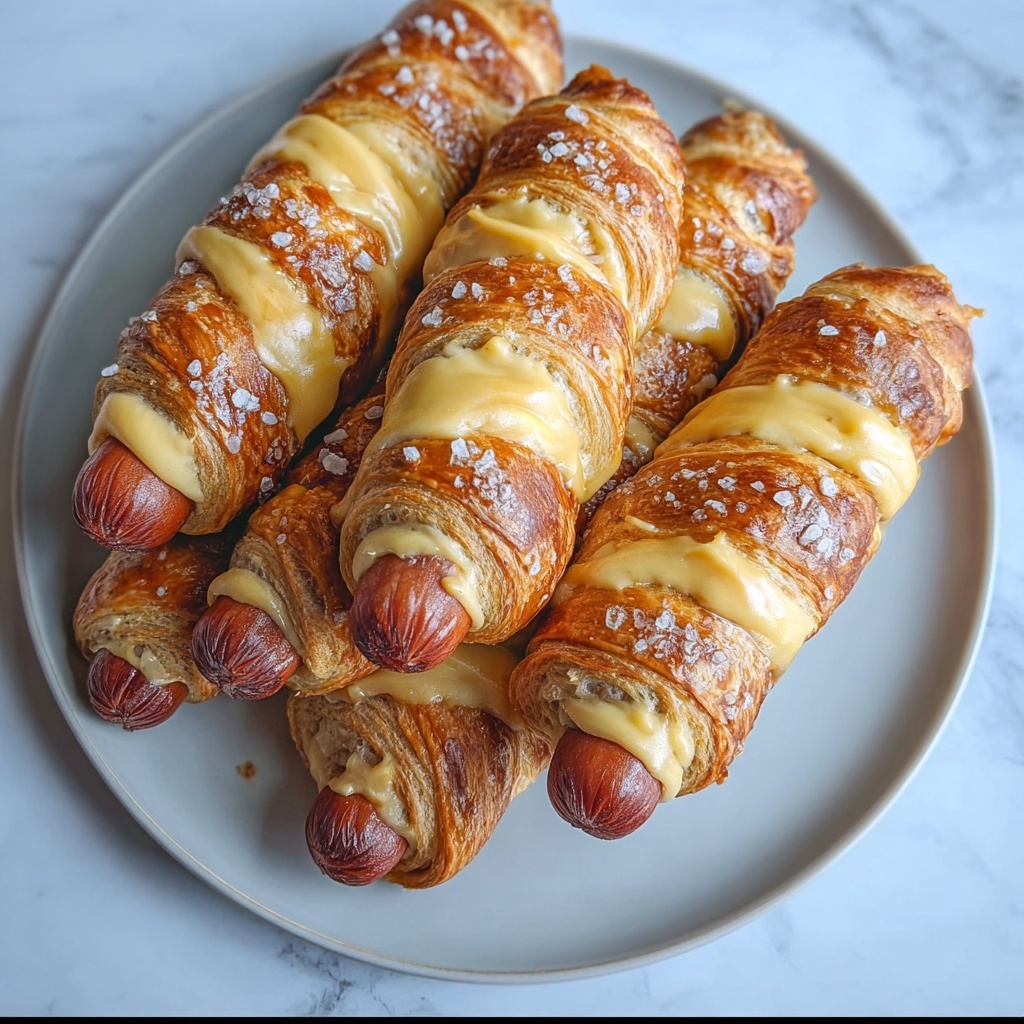 Soft Baked Cheesy Pretzel Dogs Recipe - Recipe Image