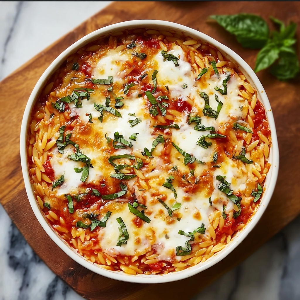 Baked Orzo Pasta with Spinach, Ricotta, and Fresh Mozzarella Recipe - Recipe Image