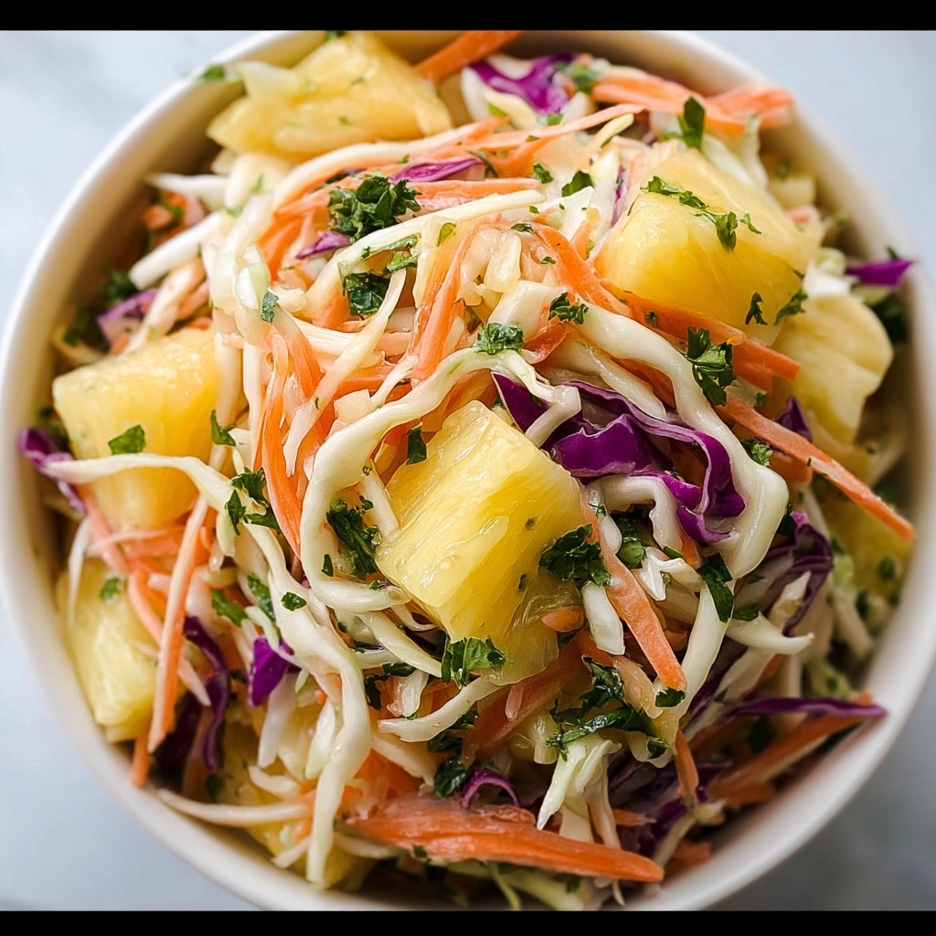 Irresistible No-Mayo Hawaiian Pineapple Coleslaw Recipe - Recipe Image