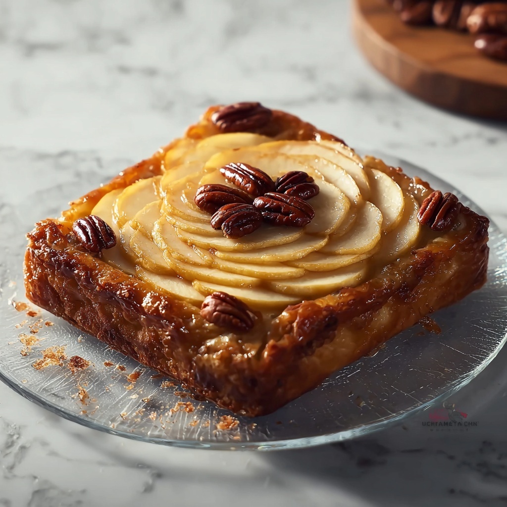 Apple and Pecan Danish Pastry Tart Recipe - Recipe Image