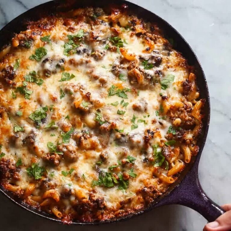 One-Skillet Cheesy Beef and Macaroni Recipe