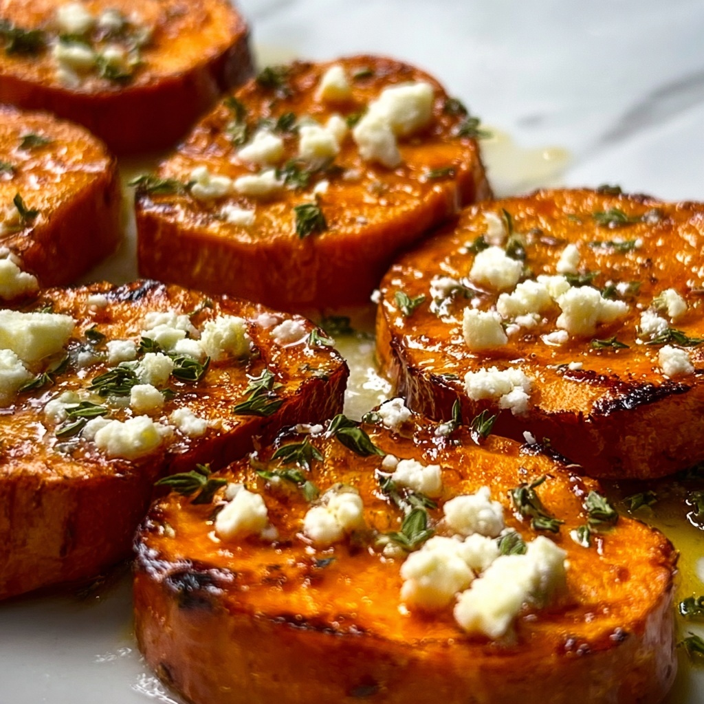 Roasted Sweet Potato Rounds with Honey & Feta Recipe - Recipe Image