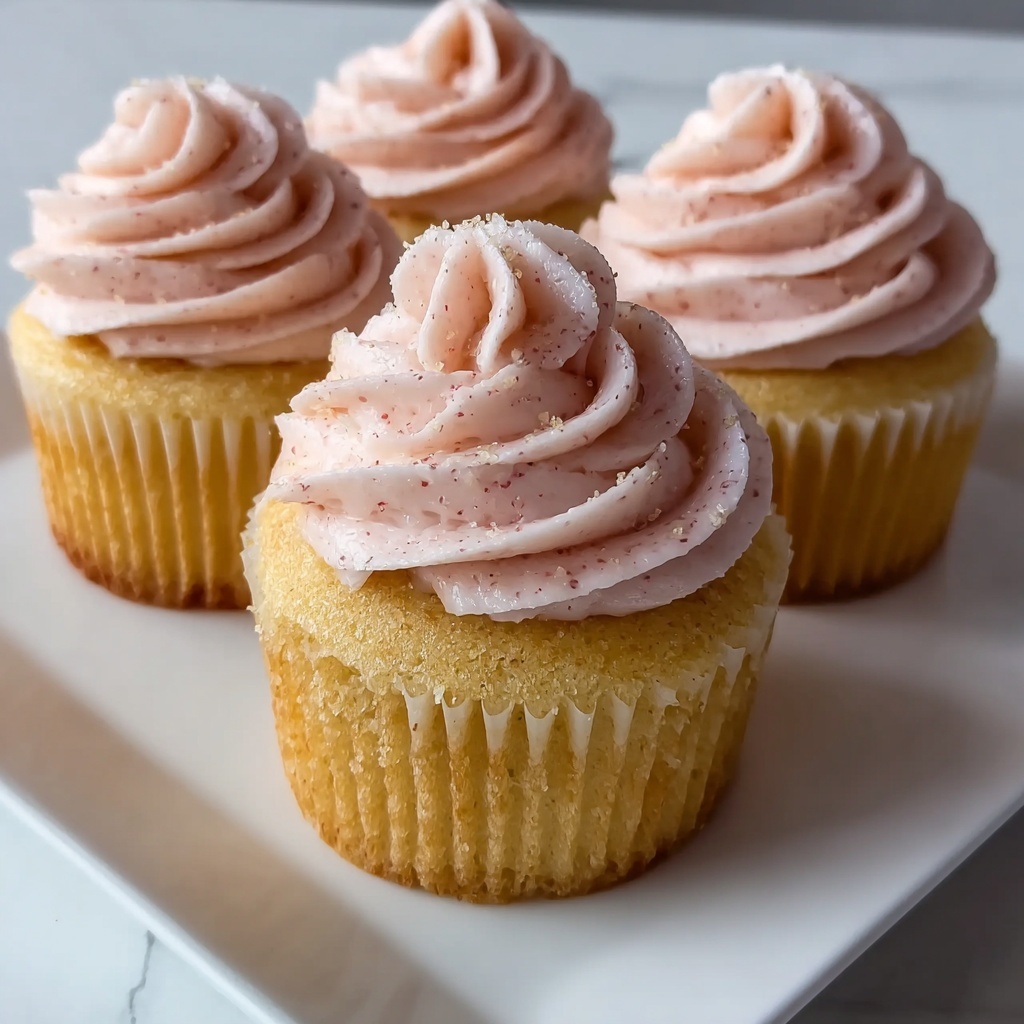 Vanilla Cupcakes with Blush Pink Buttercream Frosting Bliss Recipe - Recipe Image