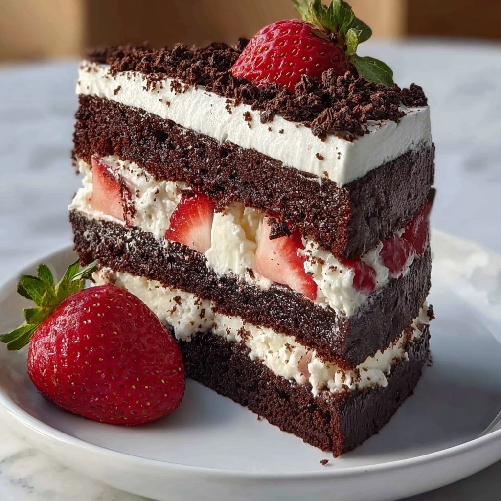 Dark Velvet Strawberry Cake Recipe - Recipe Image