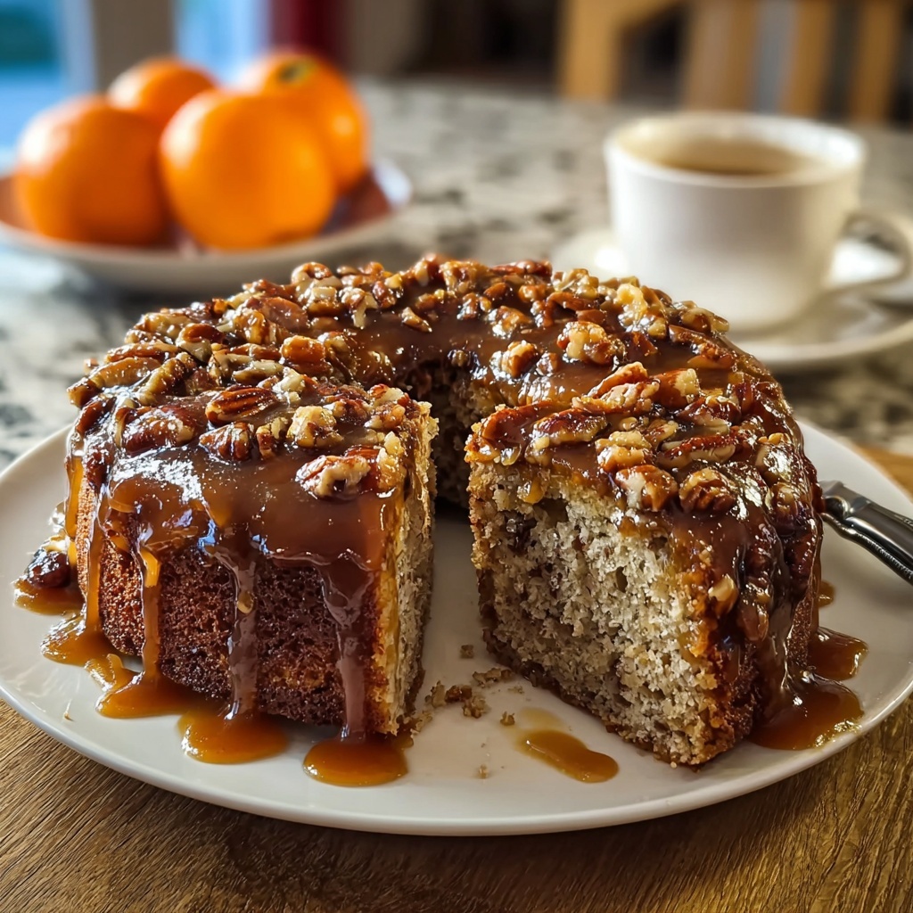 Tangerine Pecan Date Cake with Brown Sugar Glaze Recipe - Recipe Image