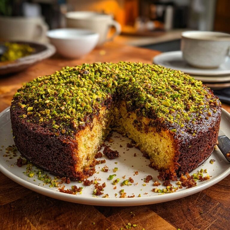 Orange Cardamom Date Cake with Pistachio Crust Recipe