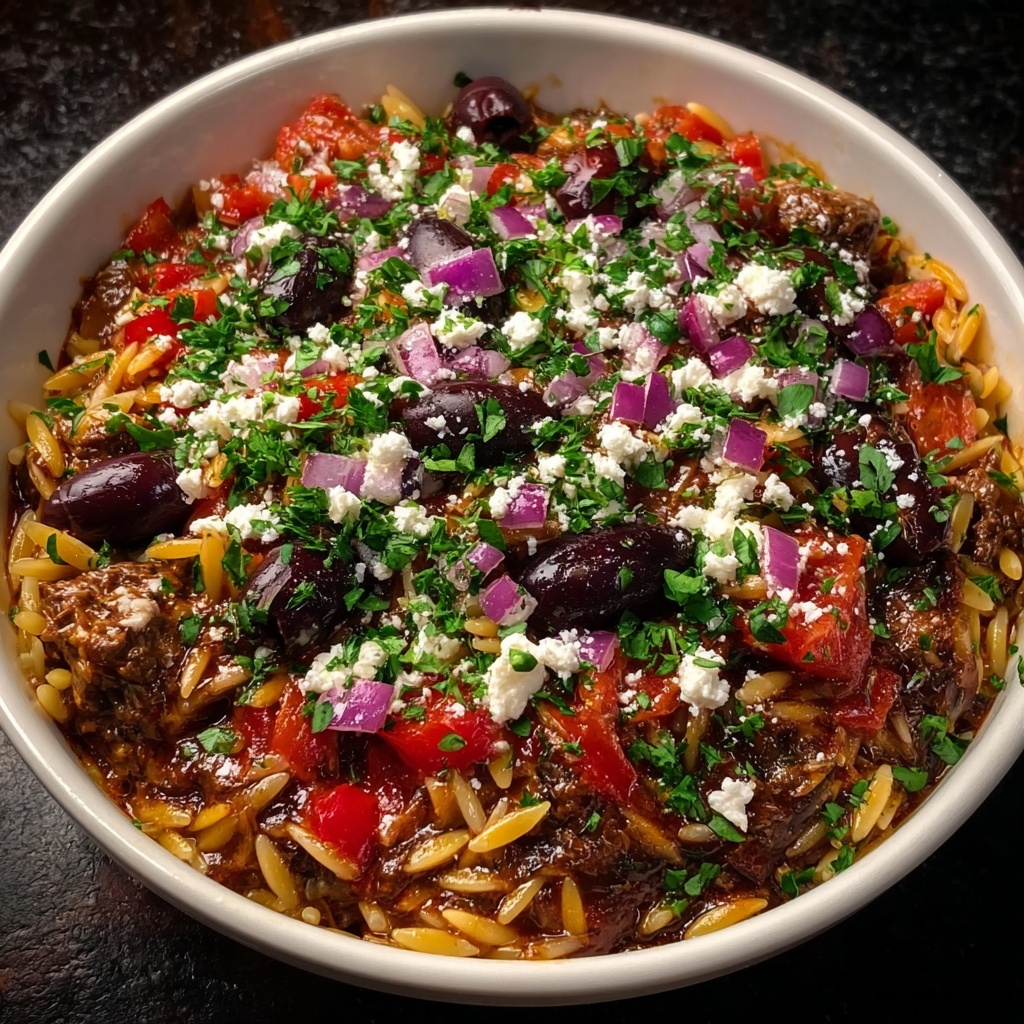 Greek Beef Orzo Pasta Recipe - Recipe Image