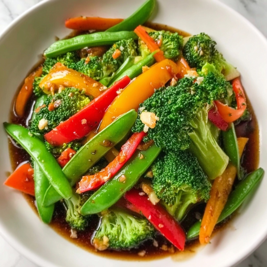 Vegetable Stir Fry with Creamy Peanut Sauce Recipe - Recipe Image