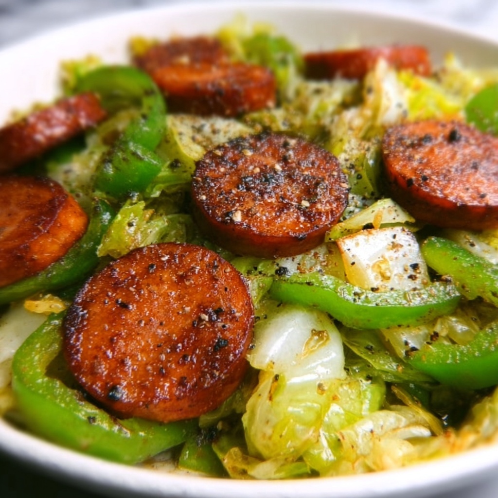 Sausage and Cabbage Stir Fry Recipe - Recipe Image