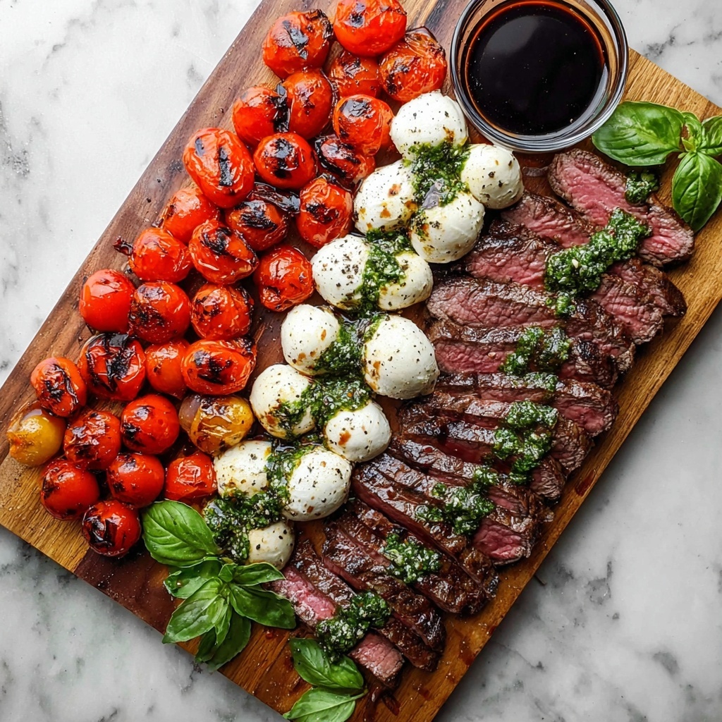 Balsamic Grilled Flank Steak Caprese Recipe - Recipe Image
