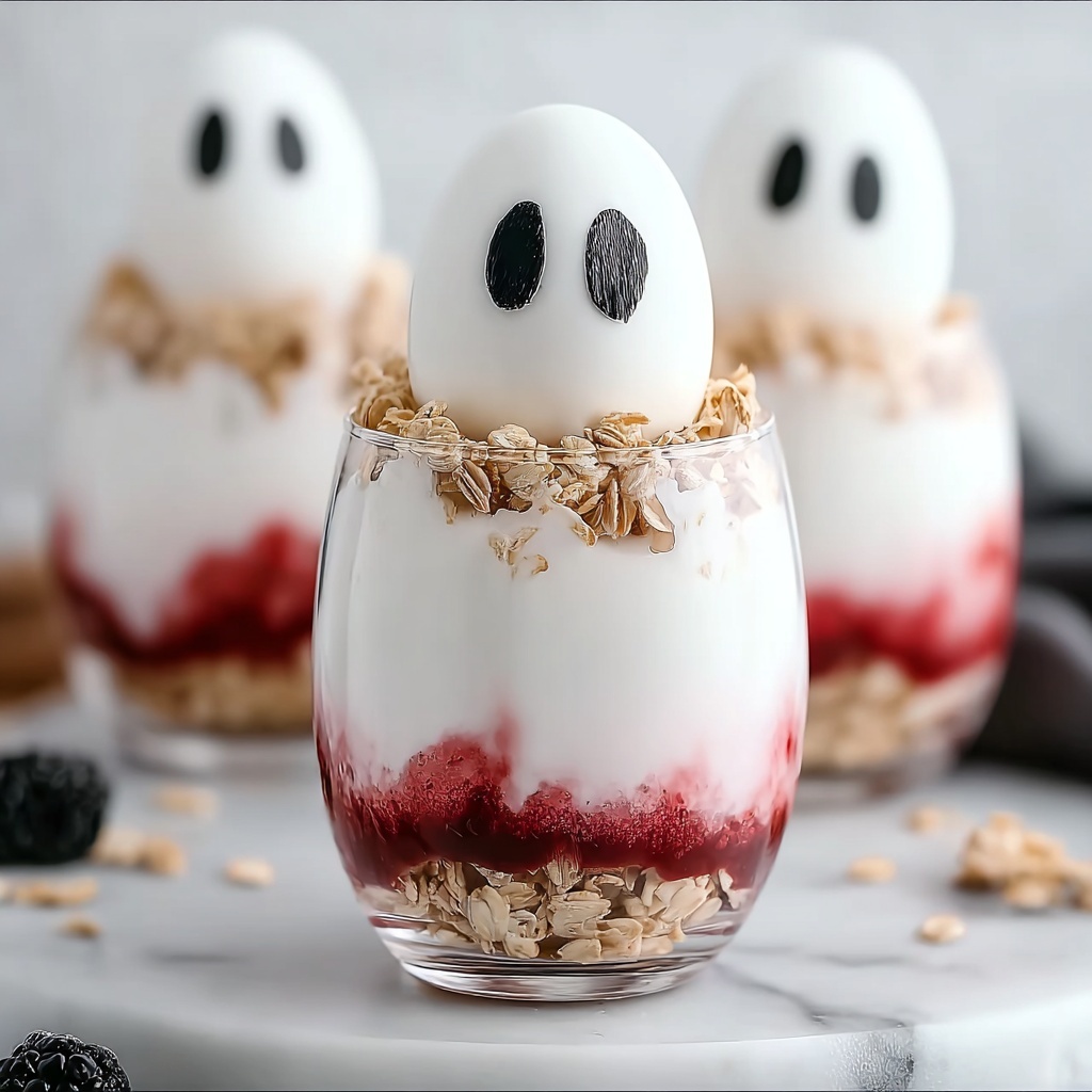 Delightful Ghostly Yogurt Parfaits for a Spooky Breakfast Recipe - Recipe Image