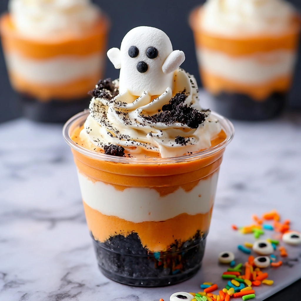 No-Bake Halloween Cheesecake Cups Recipe - Recipe Image